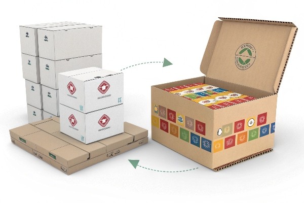 Customer happily unboxing a custom branded mailer box