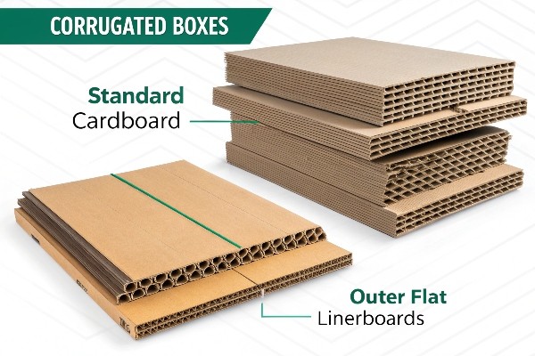 What are corrugated boxes showing layers