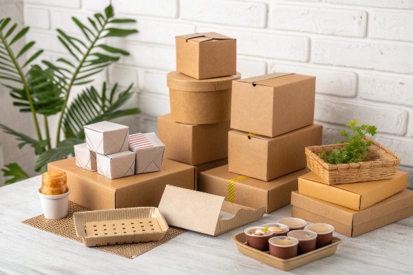 Assortment of various types of packaging boxes