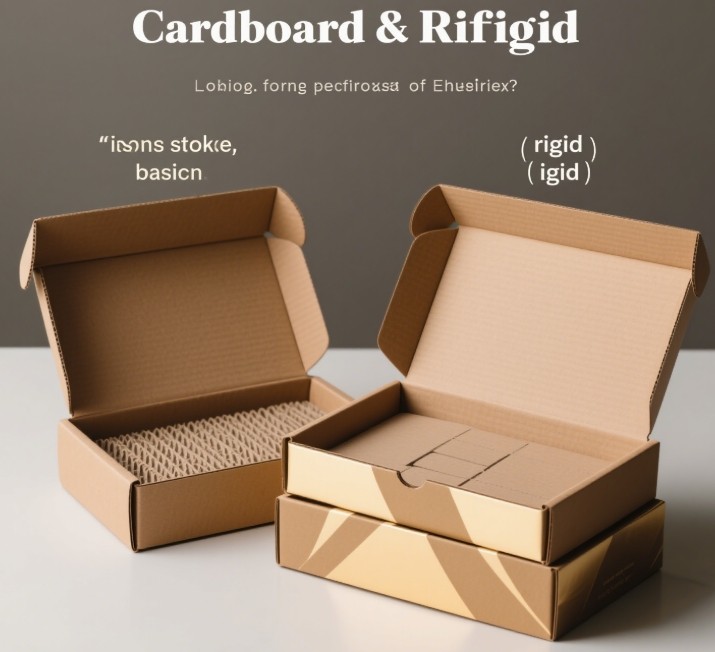 Cardboard shipping box vs luxury rigid box