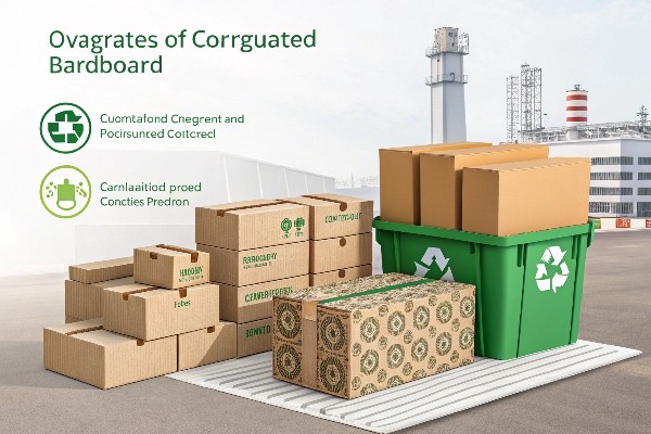 Recycling symbol on corrugated box