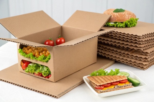 Diagram of a 3-ply corrugated box structure