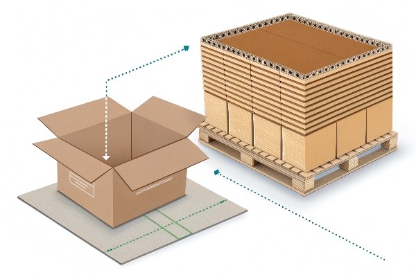 Comparing corrugated structure and plain cardboard