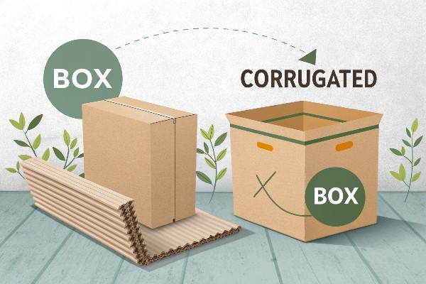 Variety of different box types including corrugated