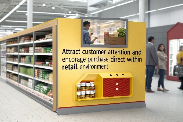 Retail counter display box showcasing products