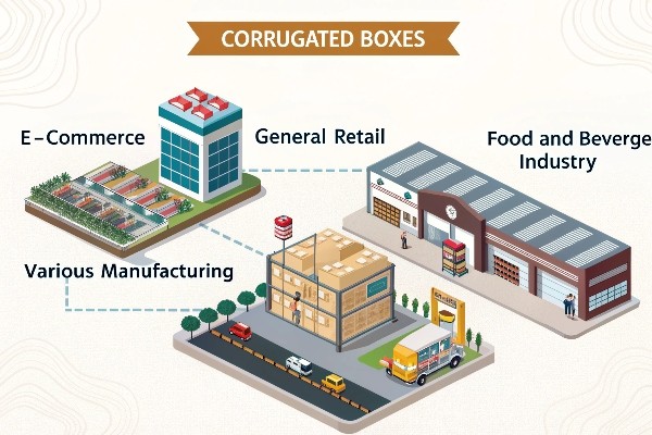 alt text: delivery driver loading corrugated boxes into a van