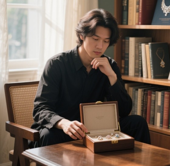 Close-up of a jewelry box lock mechanism