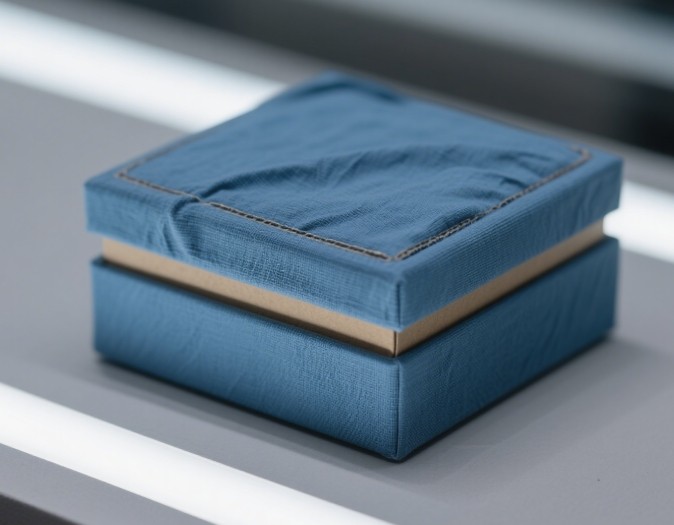 Stack of common jewelry boxes showing material layers