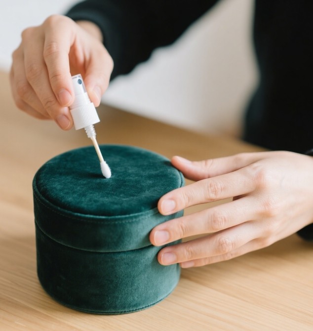 Various fabric boxes being cleaned
