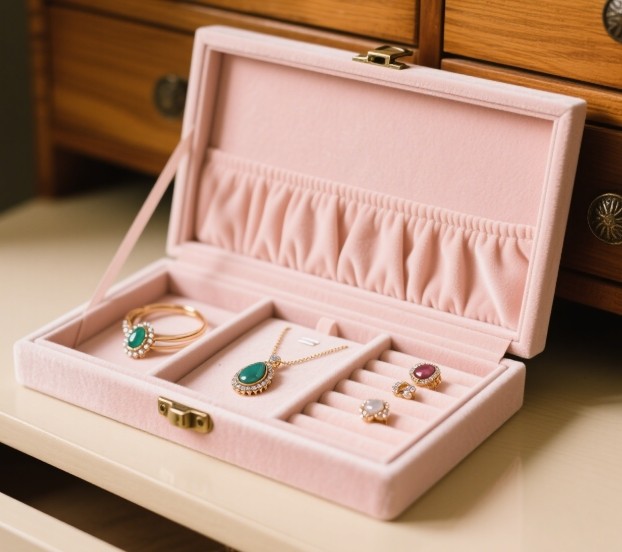 Cleaning fabric elements on jewelry