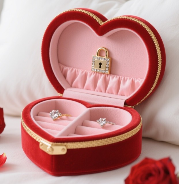 alt with keywords: Valentine's Day jewelry box gift
