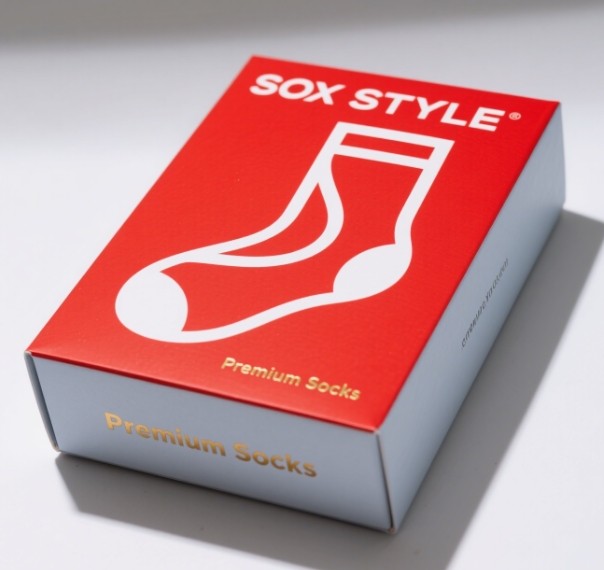 Custom printed socks packaging boxes showcase brand identity