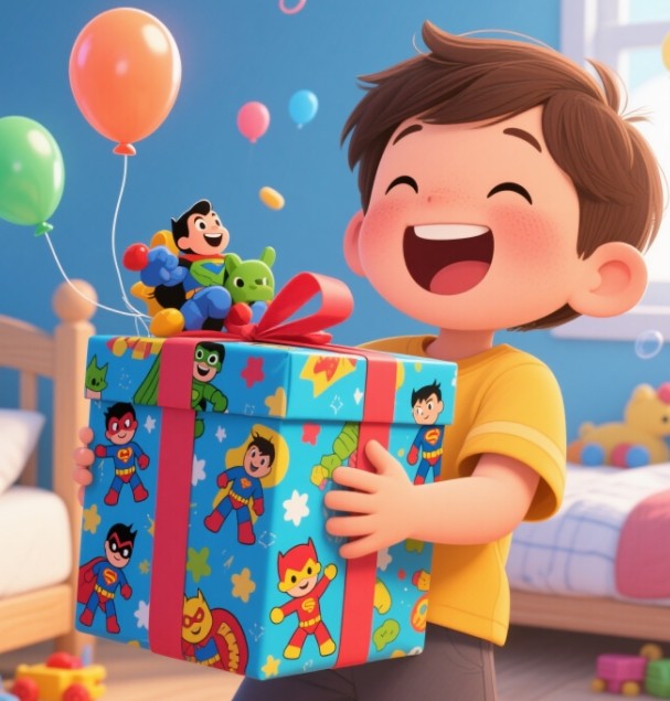 gift wrapping supplies on a table