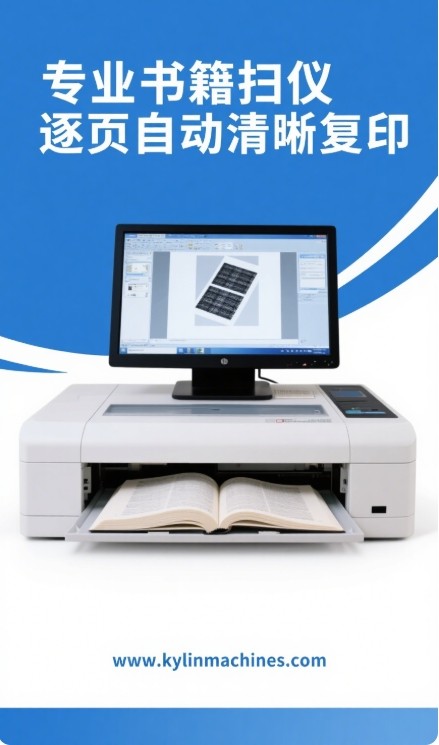 A modern book scanner in use