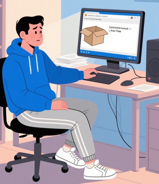 Person looking for free boxes at a local store