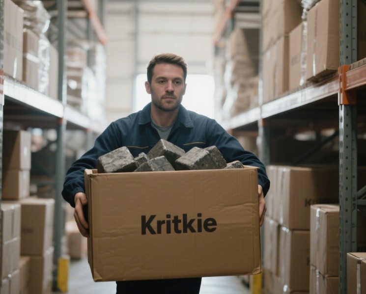 A stack of plain kraft boxes ready for packaging