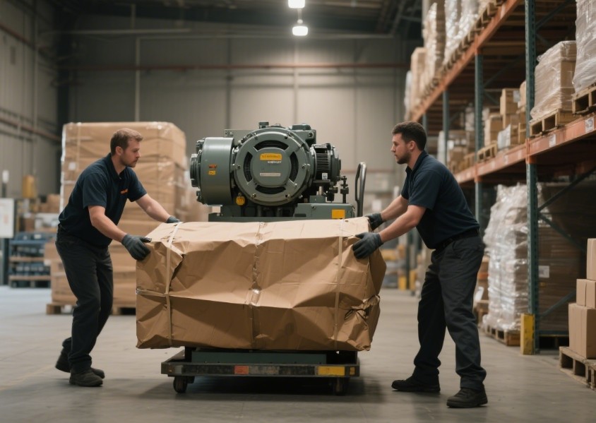 A kraft paper bag filled with goods showing its strength