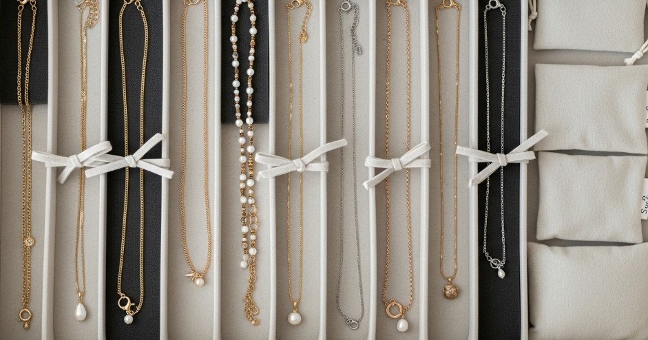 necklace storage methods, anti-tangle box layout