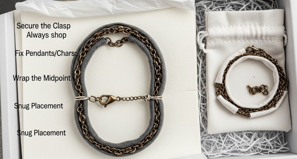 wrapping jewelry for shipping and storage