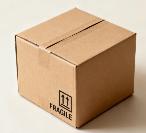 a shrink-wrapped 6-pack of bottles next to a sealed cardboard carton