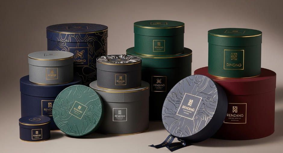 An elegant circle box used for a cosmetic product