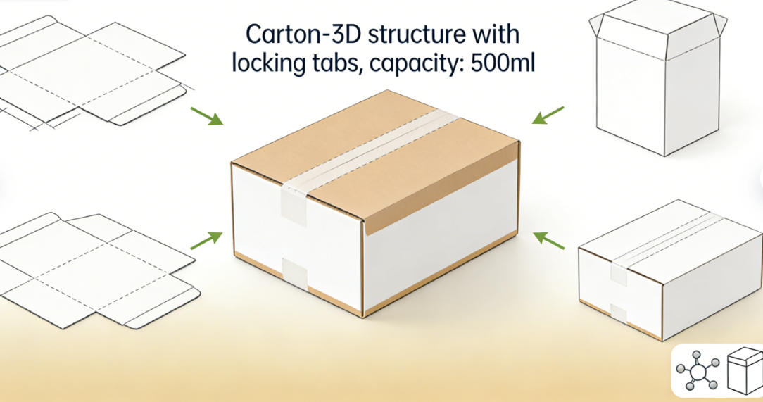 a sheet of cardboard next to a carton box