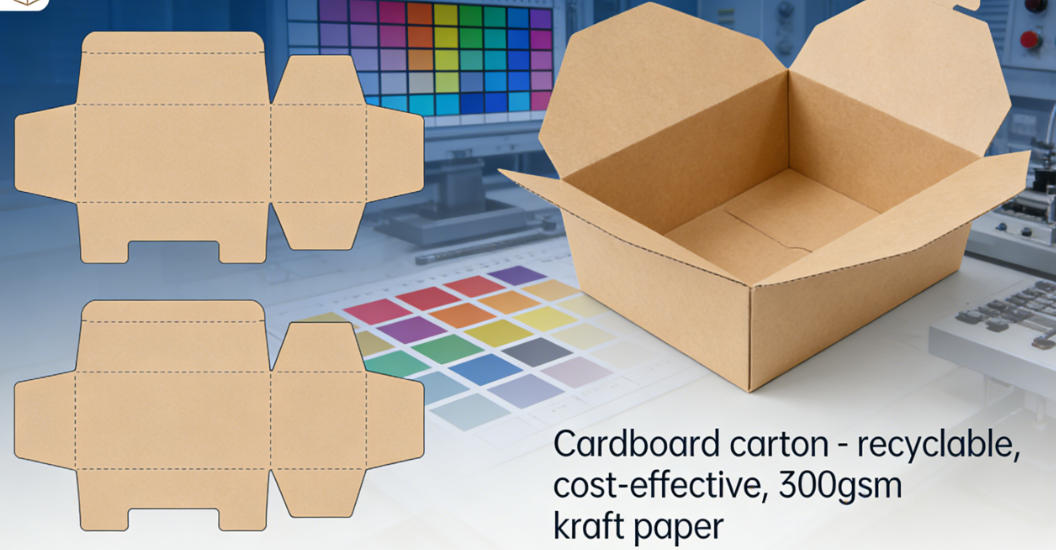 a plastic carton and a cardboard carton