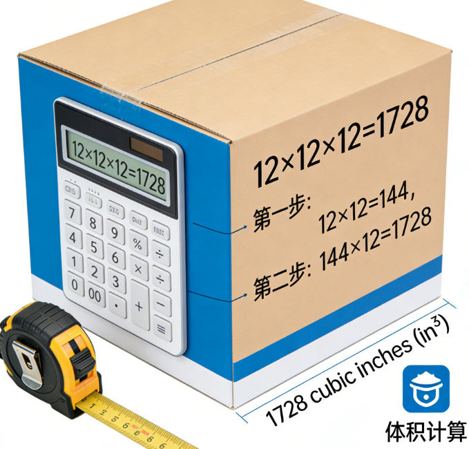 A graphic illustrating the formula for cube size