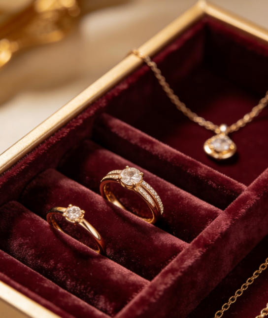 Different fabric swatches suitable for jewelry storage