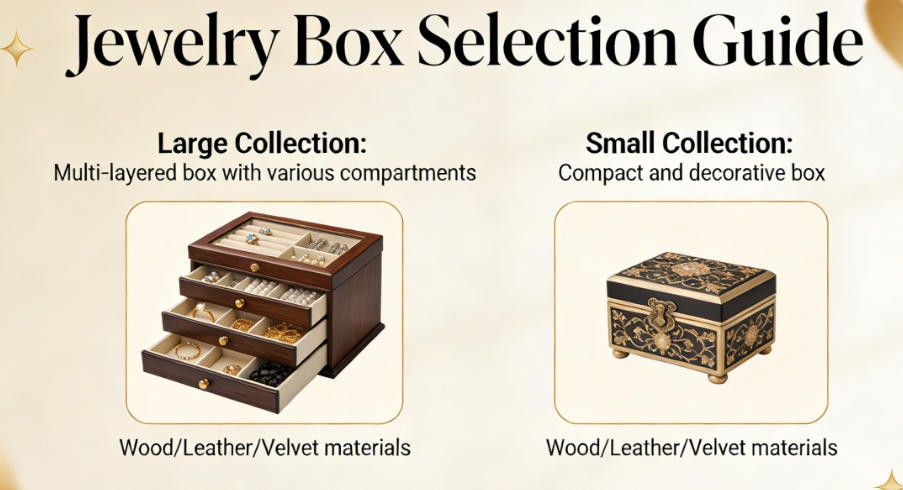 A collection of beautiful jewelry boxes