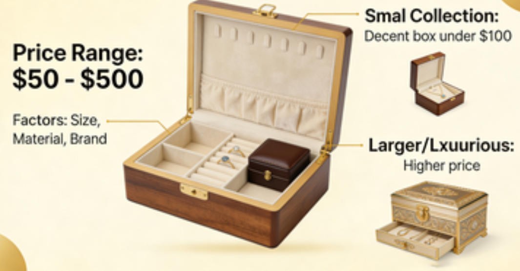 A person choosing a jewelry box in a store