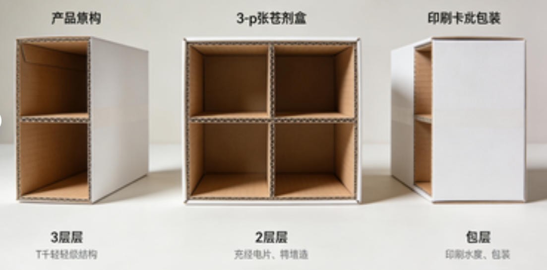 A stack of 3-ply corrugated boxes