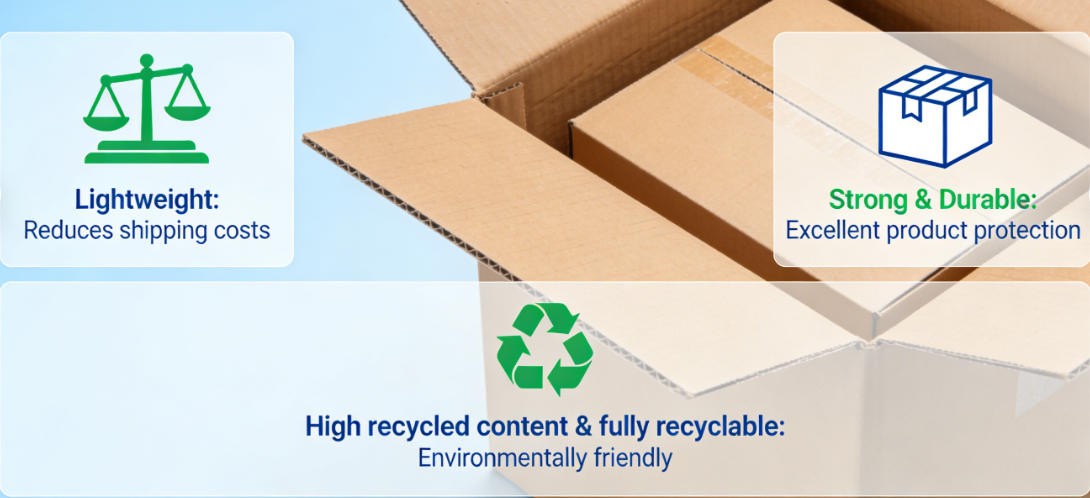 A pile of flattened corrugated boxes for recycling