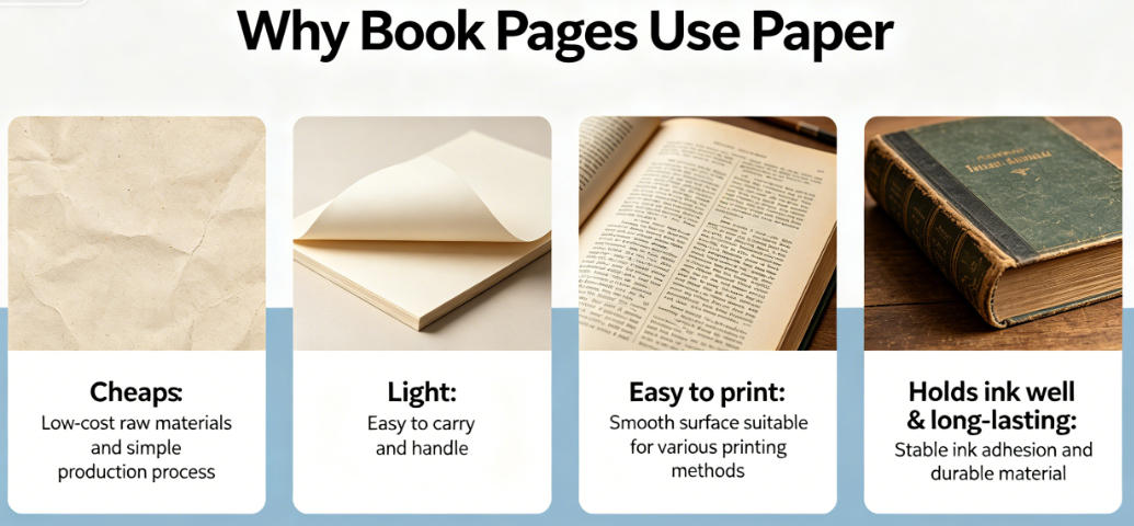 paper pages in a book
