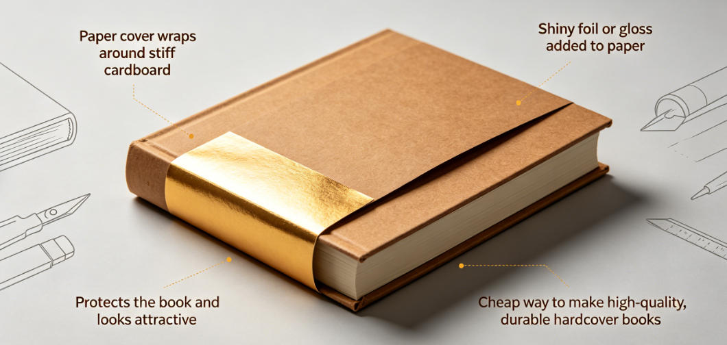 hardcover books with paper covers