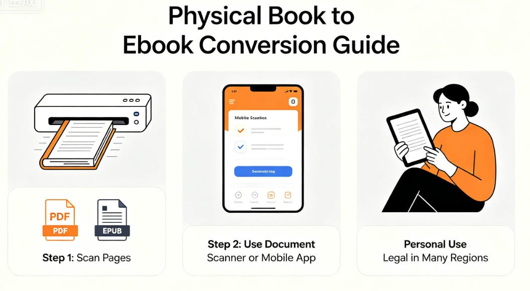 scanning a book with a smartphone