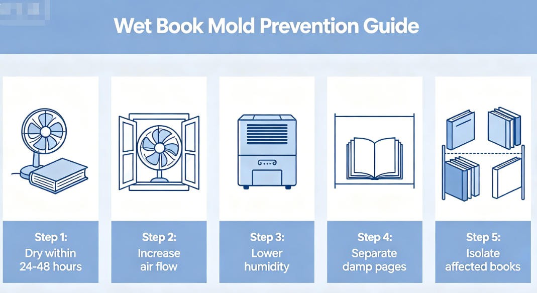 prevent mold on wet books