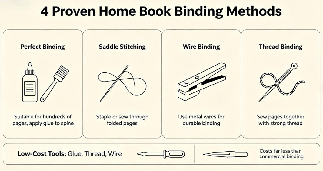 how to bind a large book at home