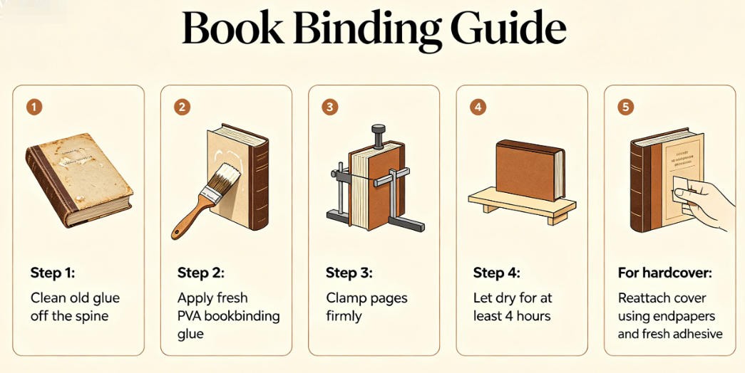 how to repair a broken book spine