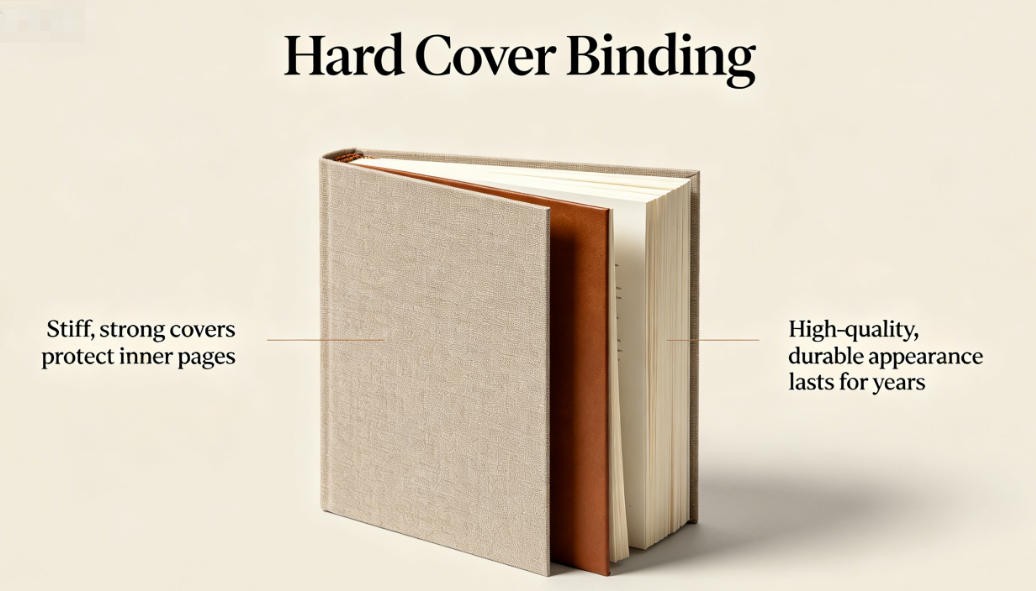hard cover binding book with rigid case