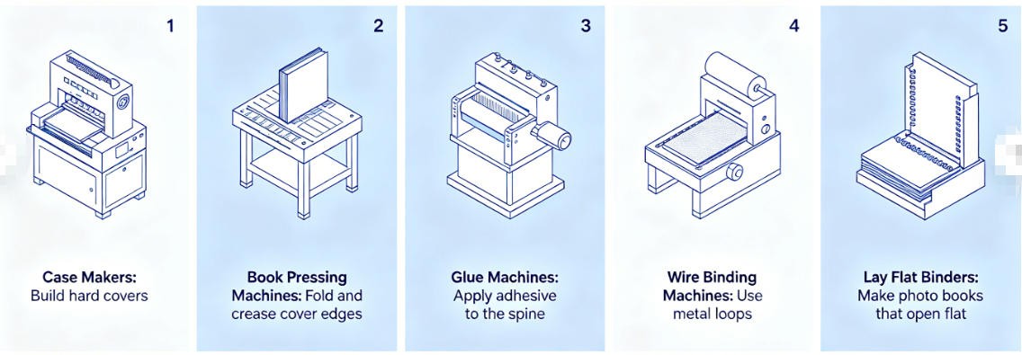 types of hard cover binding machines comparison