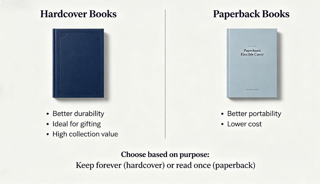 hardcover vs paperback comparison