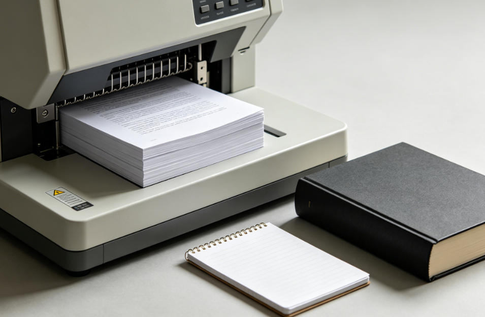 Operator using binding machine