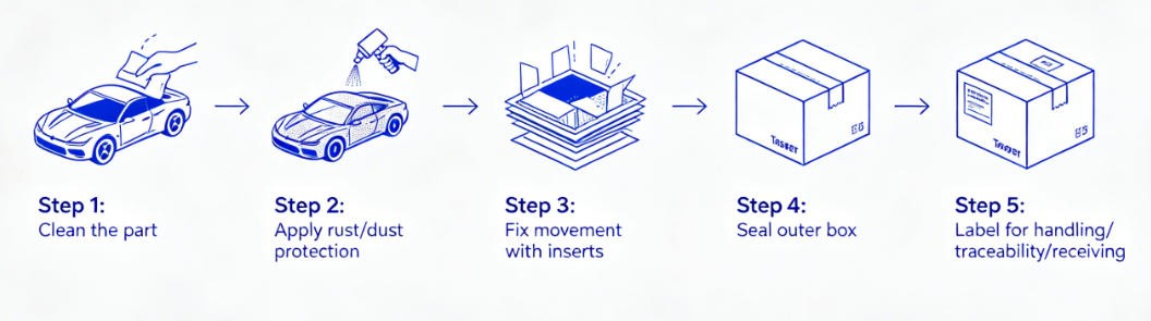 how to package car parts