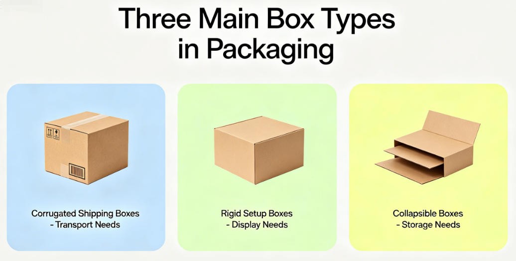 three types of packaging boxes