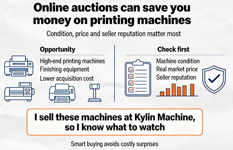 high-end printing and finishing machinery online auction