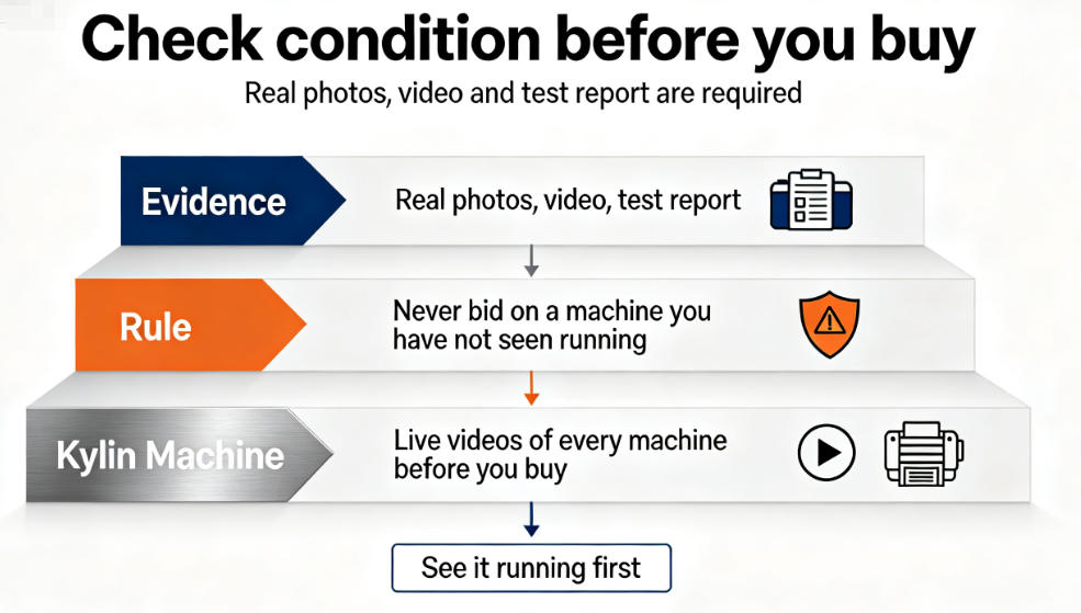 check used printing machine condition before auction bid