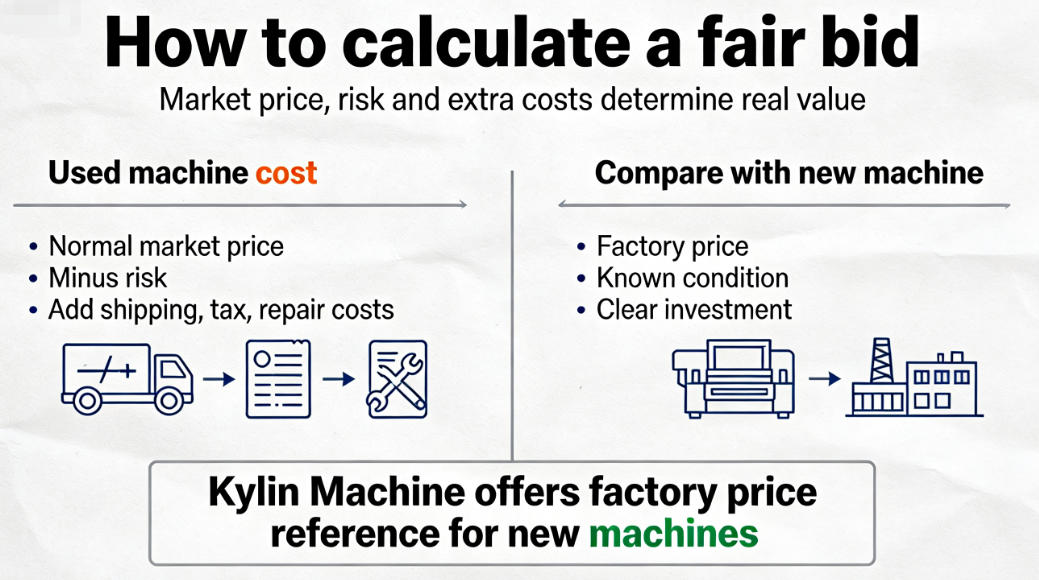 compare auction price with new machine price