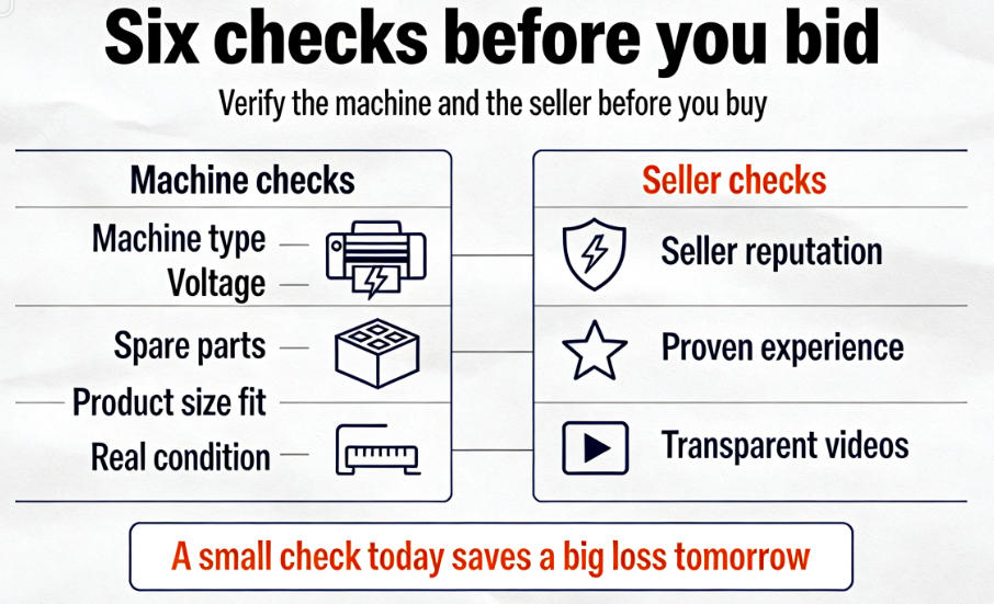 finishing machine pre-bid checklist