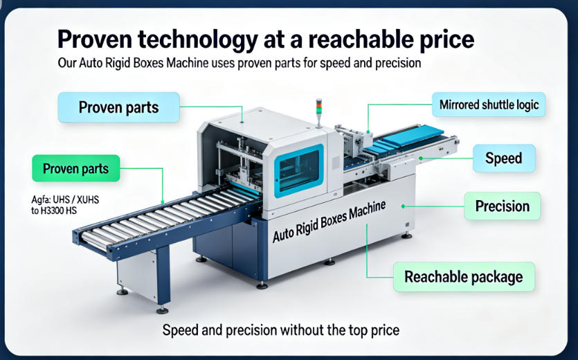 Auto rigid boxes machine with high-end features
